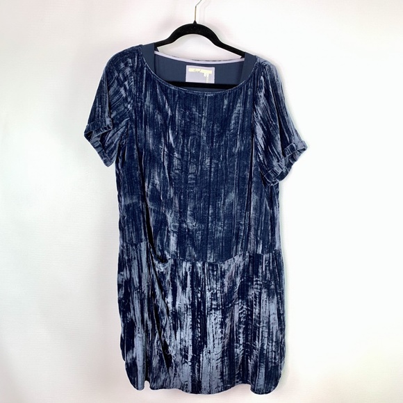 Anthropologie Floreat Crinkle Velvet Shift Dress - Picture 3 of 7